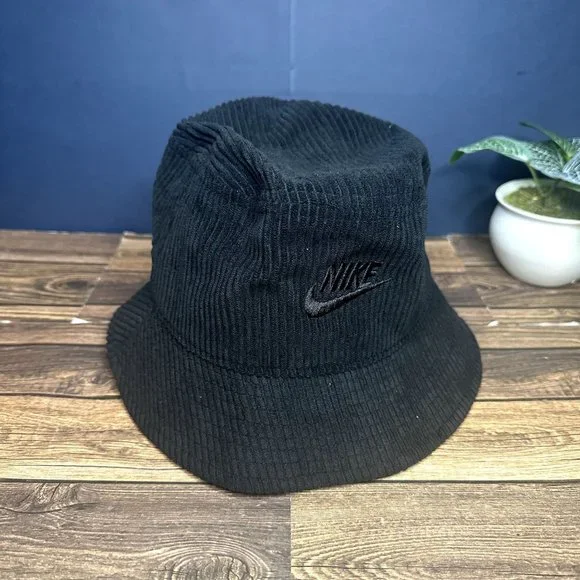 NIKE FUTURA Black BUCKET HAT NWT Adult Unisex Apex Corduroy FB5385-010 Large Nike Apex Corduroy Black Bucket Hat Size Medium (FB5385-010  main image 2